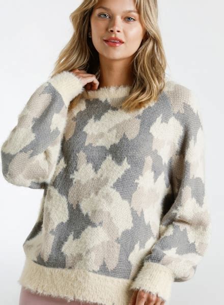 Fuzzy Camo Sweater Trader Ricks For The Artful Woman