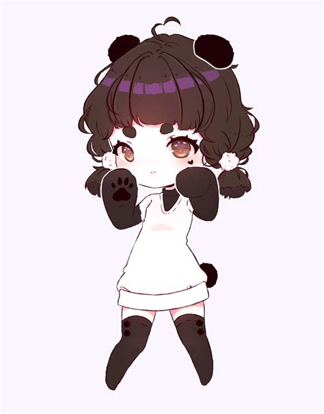 Art By Tiny Art Princess Tumblr Cute Panda Girl Between Commissions Drawing Chibis Is A