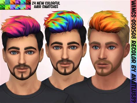 Wings Os0508 Male Hair Vibrant Recolors The Sims 4 Catalog