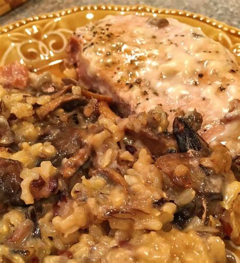 Mushroom soup gives the dish a very rich flavor. Minnesota Pork Chop Casserole | Norine's Nest | Wild rice ...