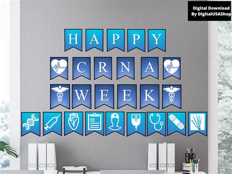 Happy National Crna Week Printable Wall Banner Nurses Week T Nurse