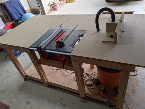 Finally Finished My Mobile Workbench With A Built In Table Saw And