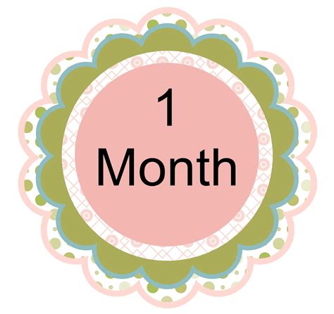 Your baby is getting stronger, and may be able to briefly lift her head when she'll be happy to hear your voice and see your face, or a colourful toy. Alise's Random Thoughts: MDS - Month stickers