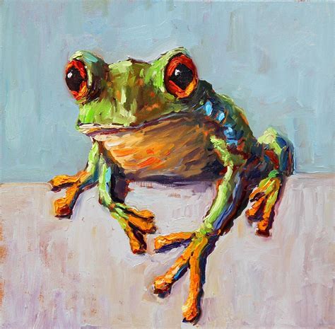 Frog By Kevin Leprince Frog Art Oil Pastel Art Jungle Art