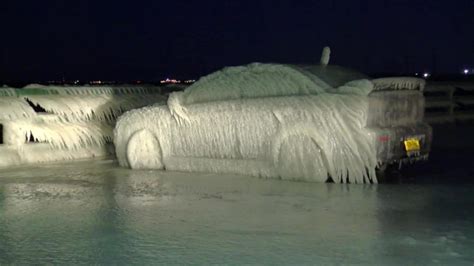 Car Parked By Lake Erie Is Completely Frozen Cnn Video