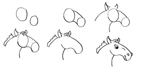 O ur lesson on 'how to draw a horse' is a step by step demonstration of the pencil drawing technique involved in creating the image of a rearing horse. Draw Cartoon Horses - Step by Step