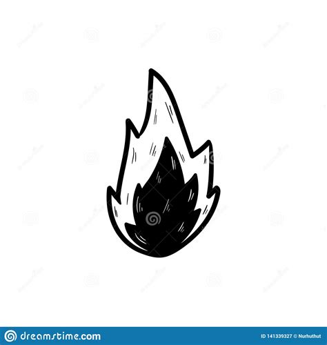 Fire Doodle Icon Vector Han Draw Ilustração Do Vetor Ilustração De