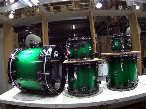 Dw Drums Collectors Maple Bright Green Sparkle Flake Reverb