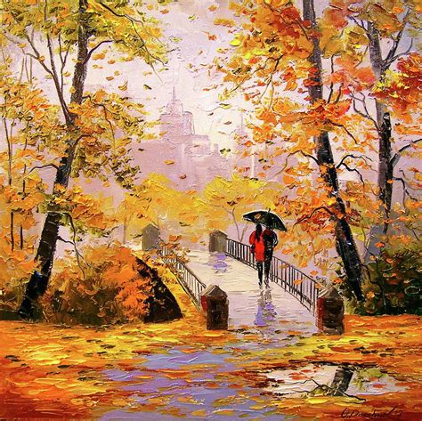 Walk In The Rain Painting By Olha Darchuk Fine Art America