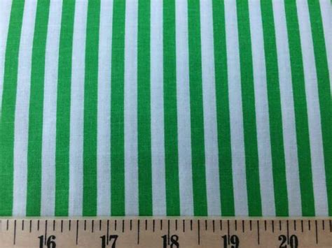 Kelly Green Striped Fabric With Green And White By Karensbedandbath