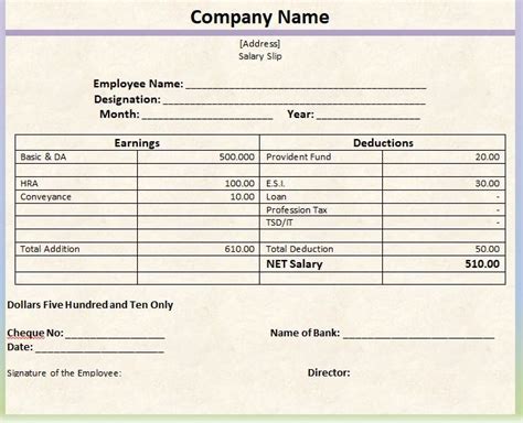 Free Salary Slip Templates Or Payslip Free Word Templates