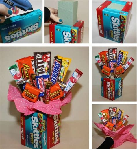 Pin By Princess On Candy Party Ideas Favors Candy Gifts Candy Bouquet Homemade Gifts