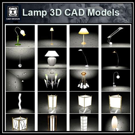Lamp 3d Cad Models Cad Design Free Cad Blocksdrawingsdetails