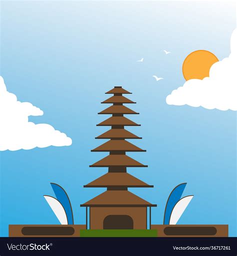 Graphic Pura Indonesia Bali Royalty Free Vector Image