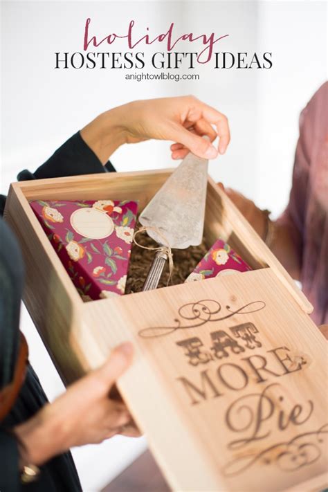 Gift possibilities include wine, champagne, flowers (preferably in a vase), a potted plant, chocolates, specialty food items such as jams and jellies or other condiments, fancy nuts, olives, olive oil or vinegar, or items for the house. Holiday Hostess Gift Ideas | A Night Owl Blog