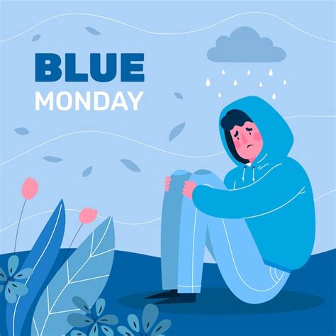 Premium Vector Flat Blue Monday Illustration