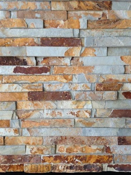 Fargo 1120 Multi Color Slate Stacked Stone Veneerexposed Wall Crazy