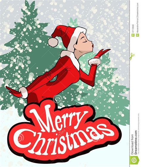 christmas illustration of girl in santa claus costume stock vector illustration of attractive