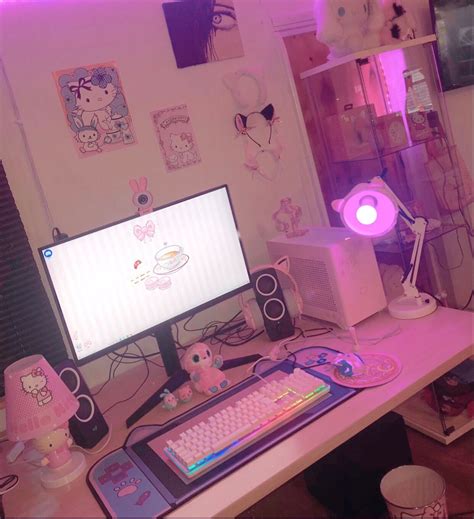 Pink Pc Setup Sanrio Hello Kitty Games Gaming Room Setup Game Room