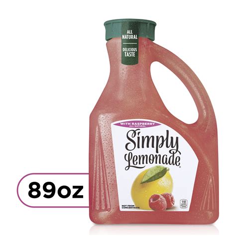 Simply Non Gmo All Natural Raspberry Lemonade Juice 89 Fl Oz Bottle