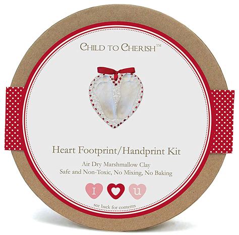 Child To Cherish Air Dry Marshmallow Clay Heart Footprint Handprint Kit