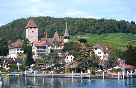 Spiez Switzerland Near Interlaken Is A Beautiful Village On Lake