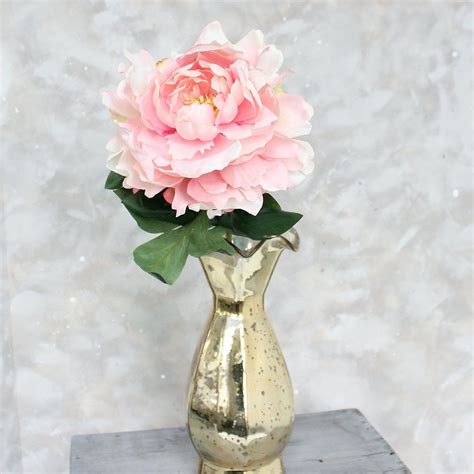 silk flower peony in pastel pink 23 tall silk flowers wedding flower peonies artificial