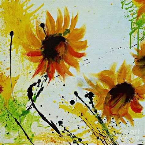 Abstract Sunflowers 2 Painting By Ismeta Gruenwald