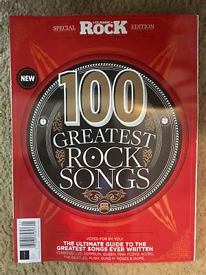 The best rock songs act as a type of keystone in our lives, a keystone that embodies memories, emotions, and nostalgia from our lives. 100 GREATEST ROCK SONGS 1st Edition CLASSIC ROCK Special Edition ULTIMATE GUIDE | eBay