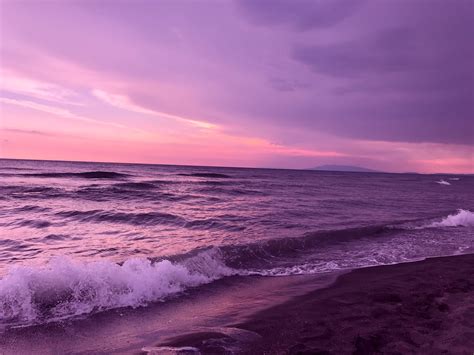 Purple Beach Aesthetic Sunset Kundelkaijejwlascicielka