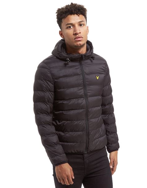lyst lyle and scott lightweight puffer jacket in black for men