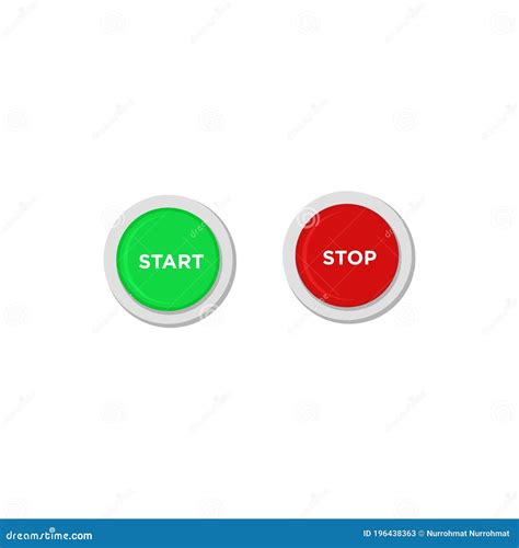 Start And Stop Buttons Stock Vector Illustration Of Text 196438363