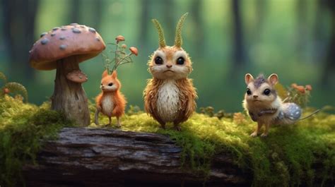 Premium Ai Image There Are Three Small Animals Standing On A Moss