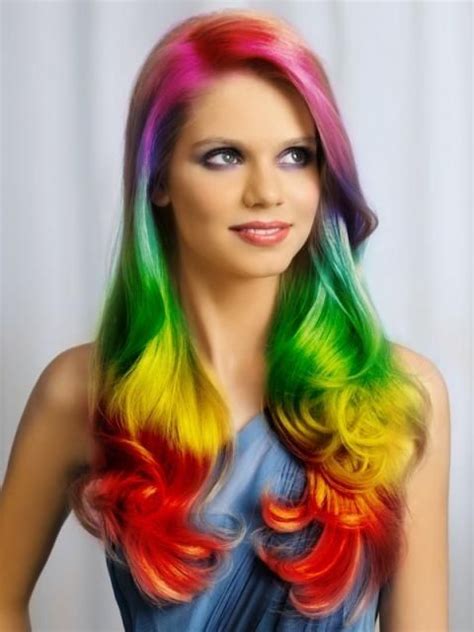 rainbow hair fashion hair colorful rainbow color fad dye trend hairstyle rainbow hair color