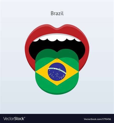 Brazil Language Abstract Human Tongue Royalty Free Vector