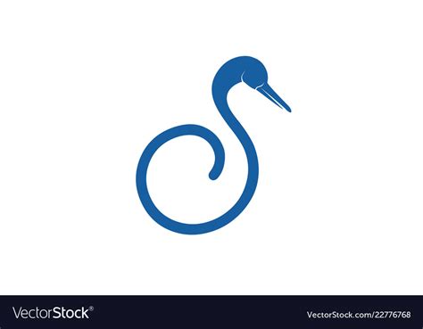 Letter S Swan Logo Designs Inspiration Isolated Vector Image
