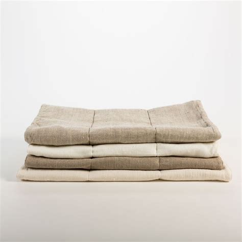 Donatas Linen Bath Mats Anichini Flatweave Linen Towels