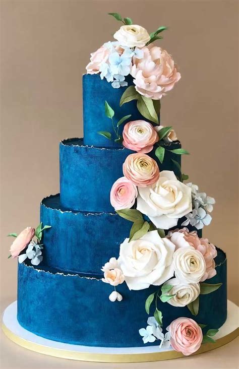 The 50 Most Beautiful Wedding Cakes Navy Blue Wedding Cake