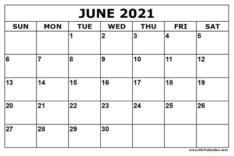With our printable calendar you can easily keep track of when the school. Free Printable June 2021 Calendar : 24x7calendars.com