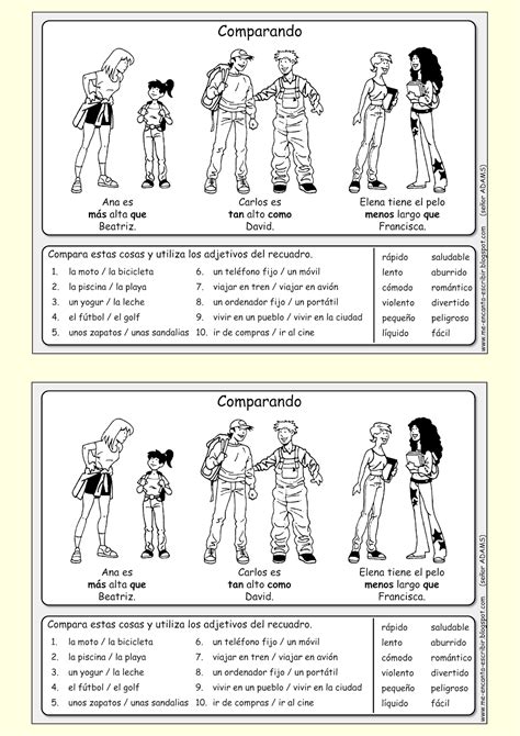 Ejemplos Adjetivos Comparativos En Ingles Para Niños Los Comparativos Y