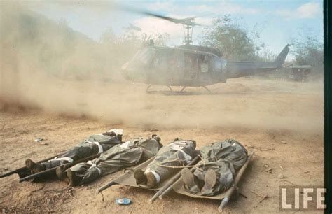 Feb 1971 American Uh 1 Huey Helicopter Touching Down In A Cloud Of Dust