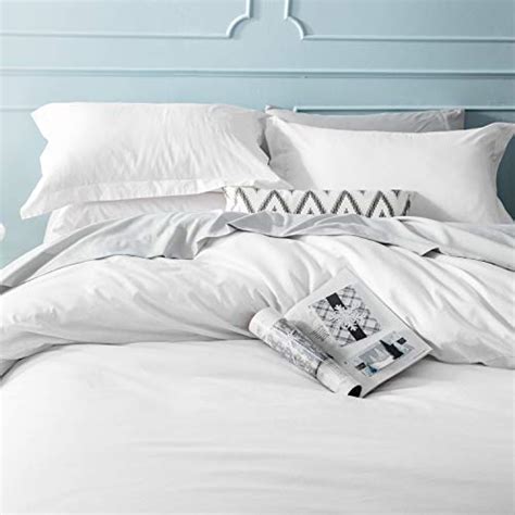 Bedsure 100 Washed Cotton Duvet Covers King Size White Comforter