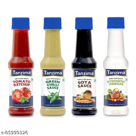 Tanzima Tomato Ketchup Green Chilli Sauce Soya Sauce And Synthetic