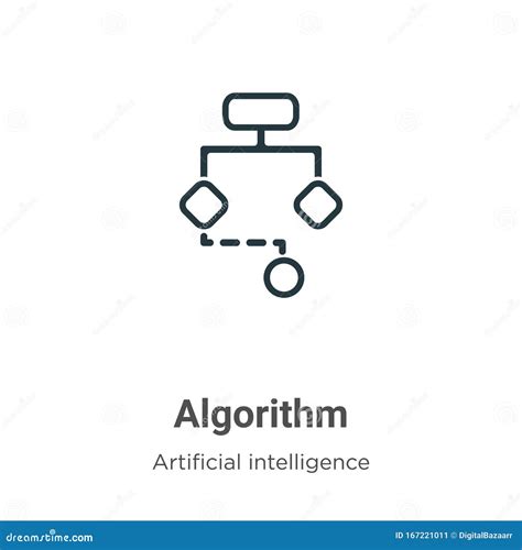 Algorithm Outline Vector Icon Thin Line Black Algorithm Icon Flat