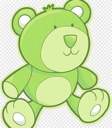 Teddy Bear Green Green Cartoon Bear Png Pngegg