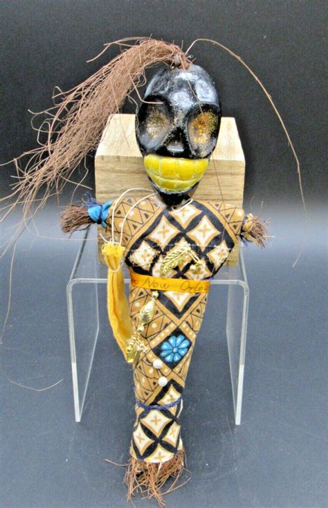 New Orleans Souvenir Voodoo Doll Witch Doctor Handmade Art W Charms Pins For Sale Motorcycle