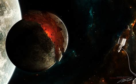 Wallpaper Taenaron 3d Digital Art Space Planet 2560x1600