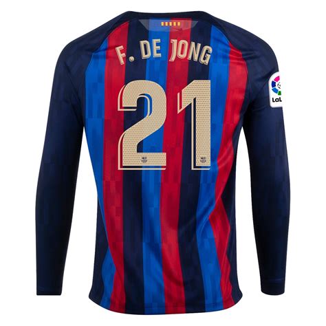 Frenkie De Jong Barcelona 2223 Home Long Sleeve Jersey By Nike