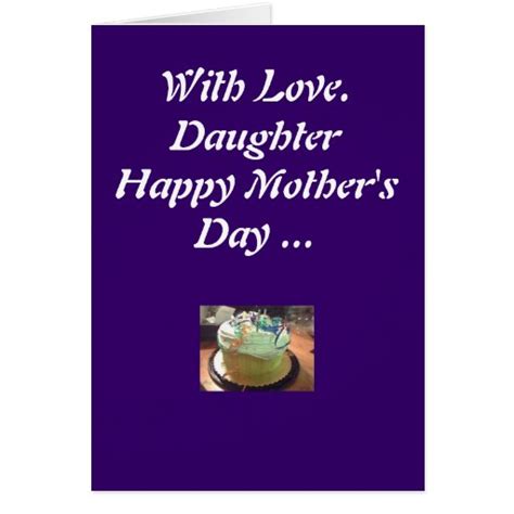 With Love Daughter Happy Mothers Day Card Zazzle