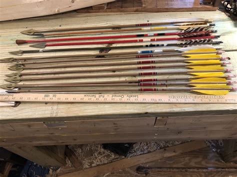 Vintage Bear And Others Port Orford Cedar Hunting Arrows Spined 45 50